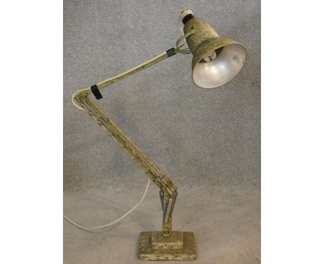 A vintage Herbert Terry &amp; Sons angle poise desk lamp with impressed makers mark to base. H.90cm 