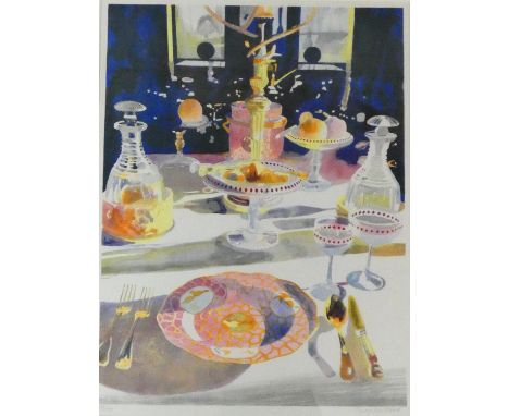 A framed and glazed signed coloured lithograph by British artist and illustrator Glynn Boyd Harte. 'EARLY MORNING, CHARLCOTE'