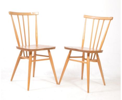 Lucian Ercolani for Ercol - Model 608 All Purpose Chair - Two mid 20th century retro beech and elm stick back side / dining c