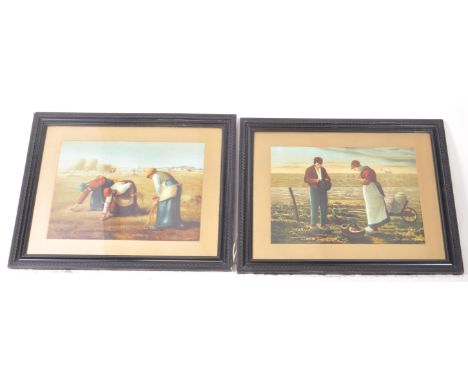 After Jean-François Millet - Two 20th century mezzotint prints of the original 19th century paintings by Jean-François Millet