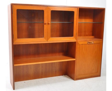 G-Plan Furniture - A vintage mid 20th century G-Plan Fresco range teak highboard display cabinet / sideboard upper section. H