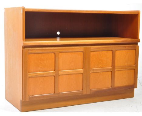 Nathan Furniture - Squares Pattern - A mid 20th century Nathan Furniture Squares pattern teak wood sideboard. The sideboard r