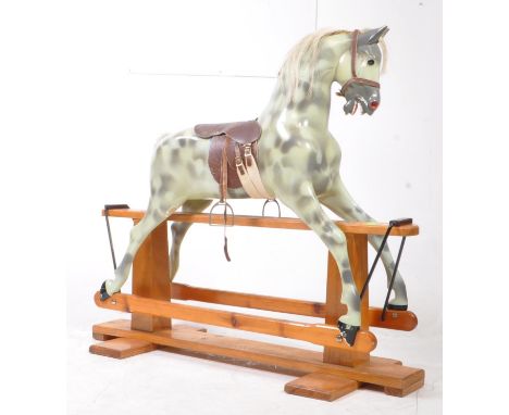 Haddon Rockers Makers and Restorers - A large 20th century 1970s dapple grey rocking horse of fibreglass construction. The ho