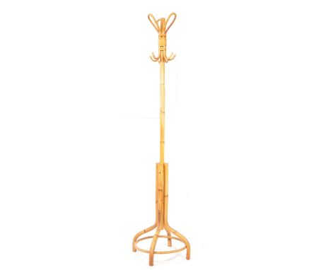 Italian Modern Design - Manner of Franco Albini mid century bamboo Aesthetic movement coat / hat stand. Features eight hooks 