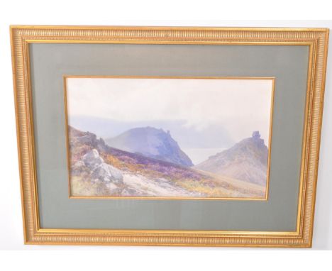 Frederick John Widgery (1861-1942) - Early 20th century watercolour on board painting titled "Valley of the rocks - Linton" d