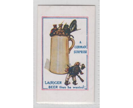 Cigarette card, Prudhoe, Army Pictures, Cartoons etc, type card, ref H12, 'A German Surprise' (vg) (1)