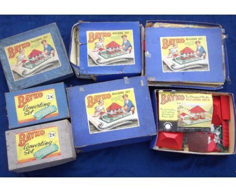 Bayko, including Building Set 1, Converting Set 2X (2), Building Set 2 and others, in original boxes, (unchecked for complete