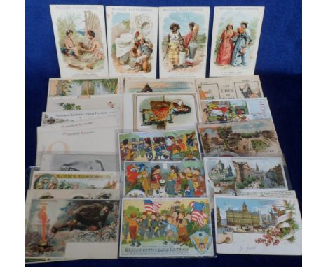 Postcards, Advertising, a good selection of 30 overseas advertising postcards and trade cards inc Chocolat Lombart (4), Gruss