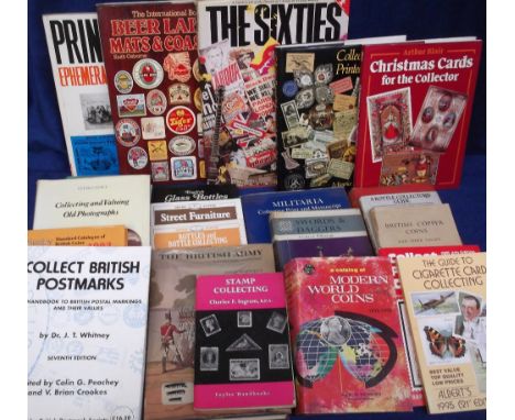 Collectors reference books etc, selection covering various subjects inc. Beer Labels, Mats & Coasters by Osborne & Pipe, Cata
