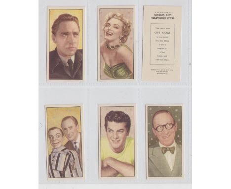 Trade cards, Barber's Tea, Cinema & Television Stars inc. Marilyn Monroe (set, 24 cards plus advert/checklist card) (vg/ex) (