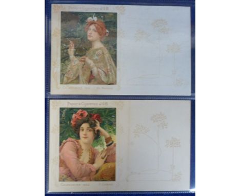 Postcards, Advertising, two cards for JOB, 'Papier a Cigarettes' 1st Series, artists Calendrier 1901 Ed Maxence & Calendrier 