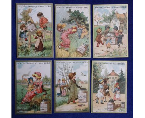 Trade cards, Liebig, Children's' Games 2, French issue, ref S88 (set, 6 cards) (3 with light staining to backs o/w gd) (6) 