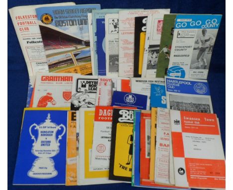 Football programmes, Non League selection, 1950's onwards inc. several v League opposition in the FA Cup, noted Watford v Poo