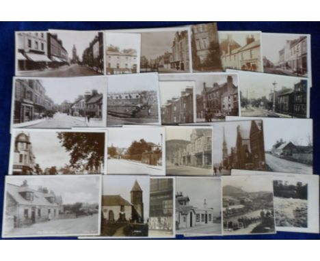 Postcards, Scotland, an RP selection of 22 Scottish street scenes inc Chapel, Cromarty, The Post Office, Dunecht, Buckhaven C