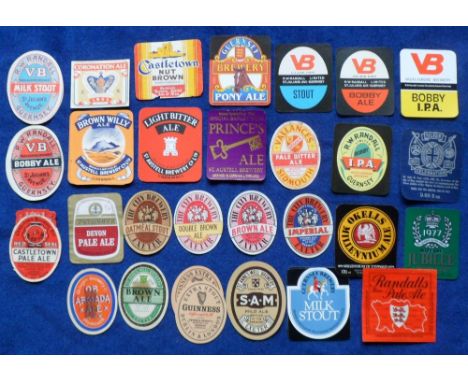 Beer labels, a selection of 20 Channel Islands/ Isle of Man (inc Castletown, R W Randall, Guernsey) and 17 Devon/Cornwall lab