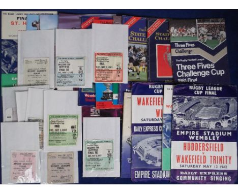 Rugby League programmes/tickets, Challenge Cup Finals at Wembley, a programme and ticket for 1962, 1963, 1972, 1977, 1981-86 