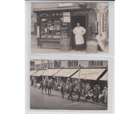 Postcards, Shopfronts, a selection of 13 postcards and photo's of shopfronts and 3 portrait carte de visites.  Shopfronts mos