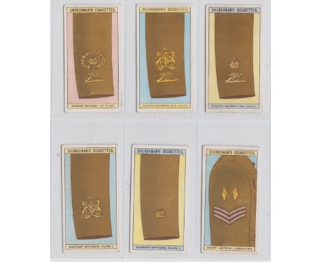 Cigarette cards, Churchman's, Army Badges of Rank (set, 25 cards) (gd/vg)