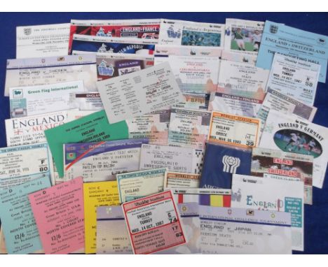 Football & sporting tickets, selection inc. 34 England tickets for home matches including specimen ticket v Sweden 1959, banq