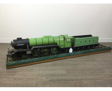 3.5 INCH GAUGE LIVE STEAM L.N.E.R. 4-6-2 A 1 PACIFIC CLASS 'HIELAN LASSIE' LOCOMOTIVE AND TENDER,mounted on a wooden display 