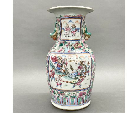 A 19thC Chinese Famille rose decorated porcelain vase H. 35cm.