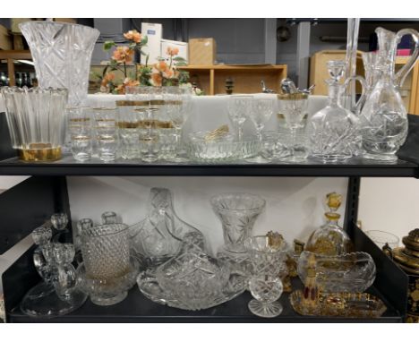 A large quantity of good glassware and lamp shades.