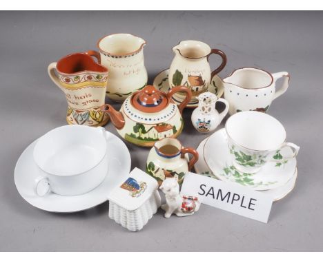 A collection of Mottoware, Goss and crested wares, Thomas and other china 