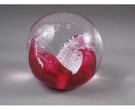 A Caithness type paperweight, 6" dia 