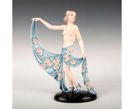 Model 8461, depicting a half nude dancer in a highly detailed shawl, holding the ends as she pose. Embossed model no. to bott