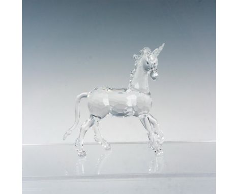 This Swarovski unicorn was part of the Fables and Tales collection. The Unicorn is made from clear crystal with a frosted hor