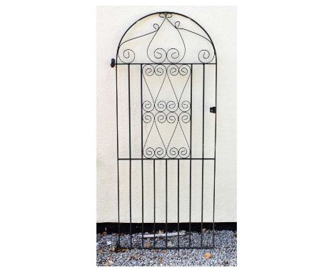 Arched top wrought iron gate, 78cm x 179.5cm high