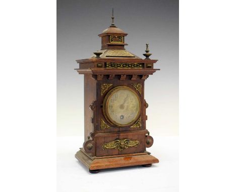 Lenzkirch - early 20th Century mantel clock of small proportions with silvered cellular Arabic dial and timpeiec movement num