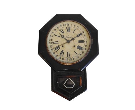 Ansonia - American wall clock with calendar sweep, 62cm high