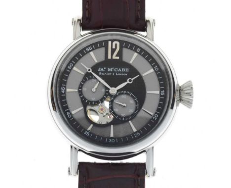 James McCabe - Gentlemans's automatic wristwatch, having chapter ring dial with baton hour markers, and 24 hours &amp; second