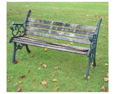 Metal framed garden bench, 127cm wide
