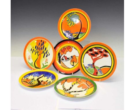Clarice Cliff limited edition - Six Wedgwood/Bradford Exchange 'Bizarre World of Clarice Cliff'/'Bizarre Living Landscape of 