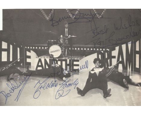 Freddie and the Dreamers fully signed 8x6 inch approx vintage magazine photo. All autographs come with a Certificate of Authe