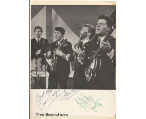 The Searchers fully signed 12x8inch approx vintage magazine photo. Petula Clark signed magazine photo on reverse. All autogra