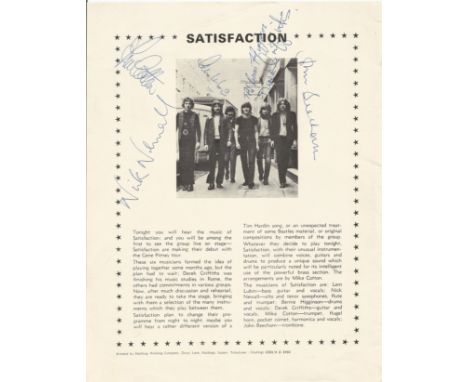 Satisfaction fully signed 12x8inch approx black and white vintage magazine photo. All autographs come with a Certificate of A