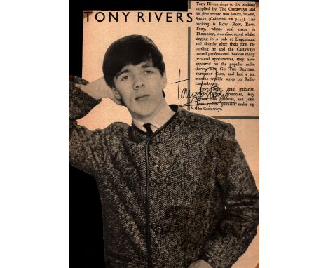 Tony Rivers vintage signed 10x7inch black and white magazine photo. All autographs come with a Certificate of Authenticity. W
