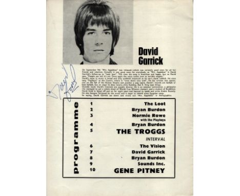 David Garrick vintage signed 10x8inch black and white magazine photo. All autographs come with a Certificate of Authenticity.