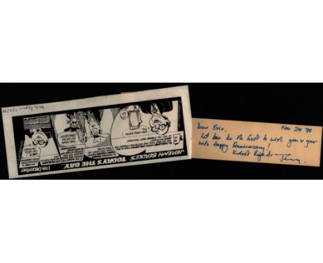 Jeremy Beadle - hand written note dated 24/11/78 on the reverse of a small unusual card referring to Beadle as 'Curator of Od
