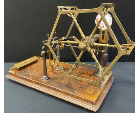 A Large Victorian Wool Winder, English, c.1890, signed to the white enamelled scale 'Jo Nesbitt, 42 Market Street Manchester'