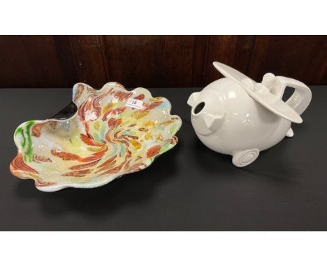 Ceramics - A novelty Stuart Taylor Carltonware style teapot, in the manner of the Lucy May aeroplane, unpainted and unfinishe