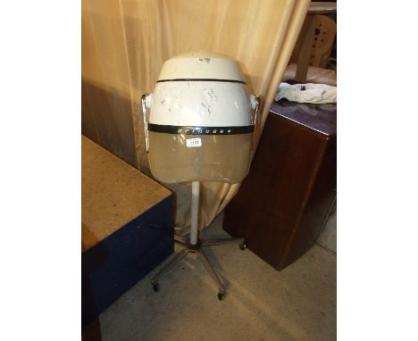 RETRO PRINCESS HAIR DRYER ON CAST ALLOY STAND ( SOLD AS COLLECTORS / DISPLAY ITEM , WIRING CUT OFF )