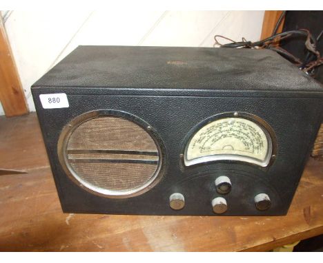 VINTAGE WOOD CASED MARCONI RADIO ( SOLD AS COLLECTORS / DISPLAY ITEM )