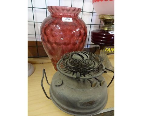 THE ALBION LAMP COMPANY COPPER BASED LARGE GLASS LANTERN 50CM NO CHIMNEY
