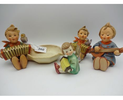 4 GOEBEL HUMMEL FIGURES INCLUDING ASHTRAY 114 53 238 AND 110
