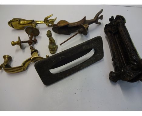 VINTAGE CAST LETTER BOXES PLUS BRASS 'FISH' DOOR KNOCKERS