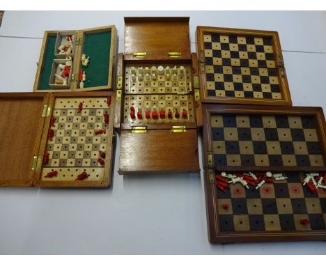 5 VINTAGE TRAVEL CHESS SETS